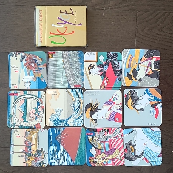 Japanese print coaster set of 12 - Picture 1 of 6